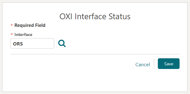 This image shows the OXI Interface status