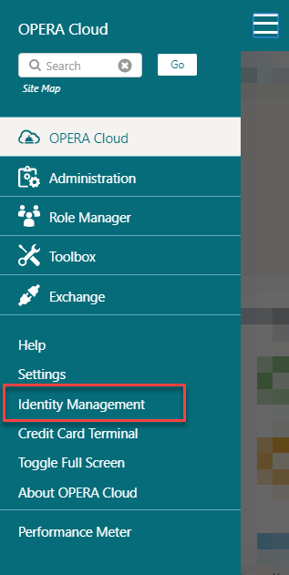 This image shows the Identity Management link to the side menu