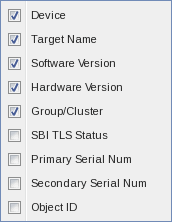 The figure displays an example of a column menu.
