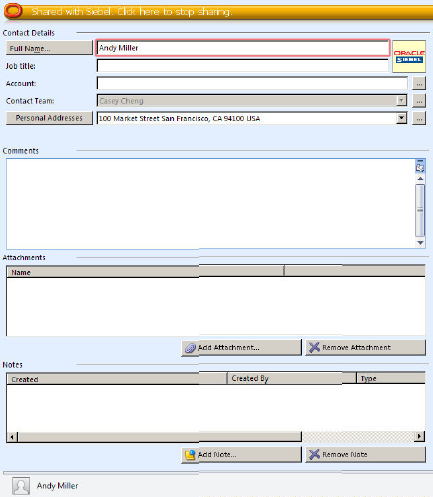 Notes Section of the Contact Form: This image shows a Contact form with the Notes section.
