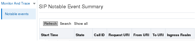 This screen capture shows a typical monitor and trace summary with its controls.