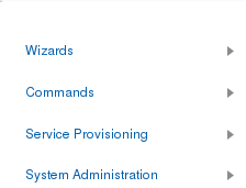 This screen capture shows the navigation pane on the configuration tab. It now includes the Commands and Wizards links.