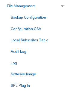 This screen capture shows the file management links in their new location under file management in the navigation pane of the system tab.