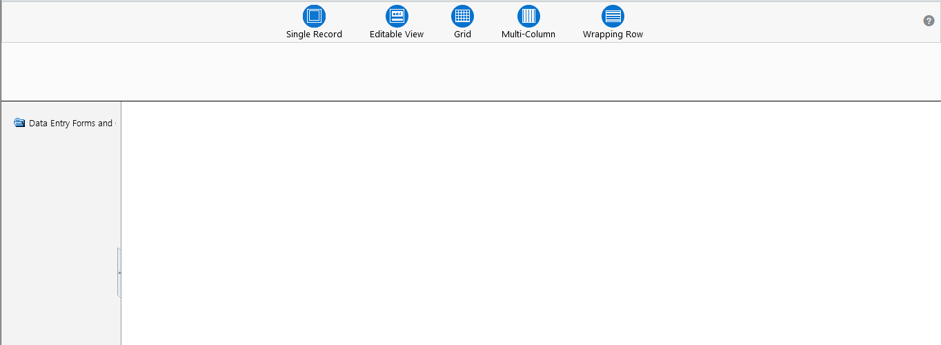 Description of the DEFA – Data Entry window follows This illustration shows the DEFQ - Data Entry window, which displays the list of Data Entry Forms and Query Forms mapped to the logged-in user in the LHS menu. You can select entry and query forms from this window.