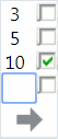 Specific values selected This illustration shows the Specific Values that you can select using the Select icon.