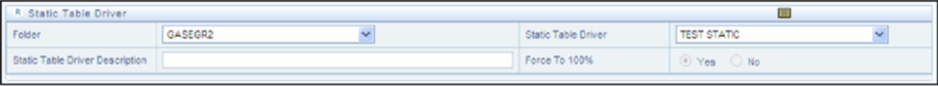After you select a Static Table Driver rule, a View Control is added to the Static Table Driver title bar. Click the View Control to view a read-only version of the Static Table Driver rule you have chosen.
