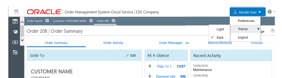 sample of Theme set to Dark
