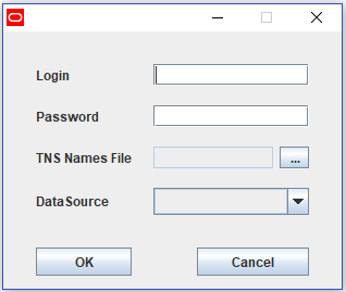 This figure shows the login screen for the database updater application.