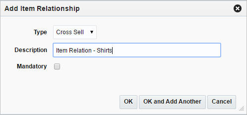 Add Item Relationship window