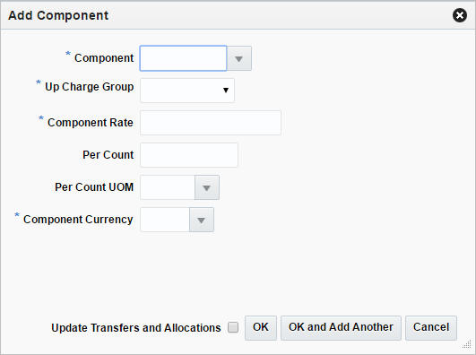 Add Component window