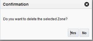 Delete Zone Confirmation dialog