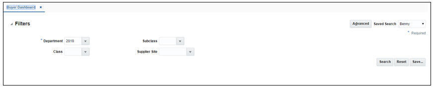 Filters Section in Basic Search Criteria