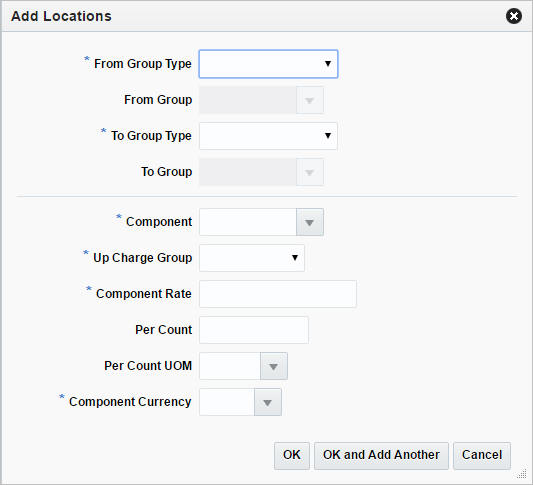 Add Locations window