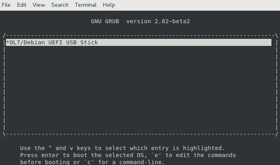 GNU GRUB Menu