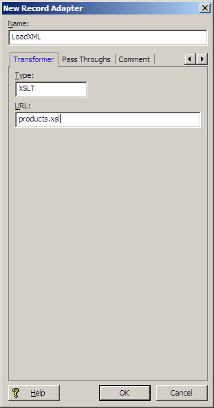 Example of a record adapter with XML data.