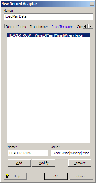 An example of passthrough information in a record adapter.