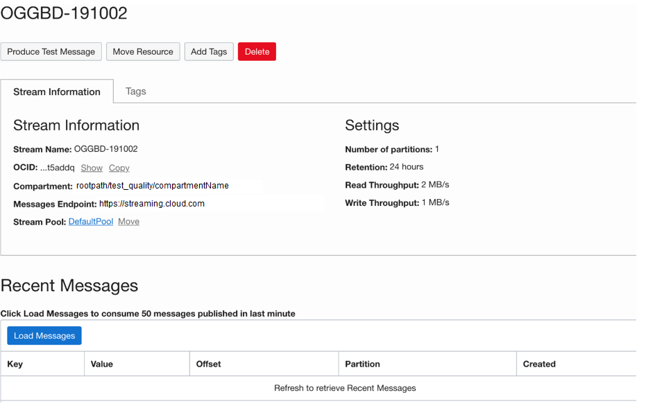 OSSでメッセージを表示するには、「Load Messages」コマンド・ボタンを押します OSSでメッセージを表示するには、「Load Messages」コマンド・ボタンを押します