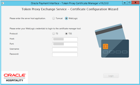 This image shows WebLogic credentials to login to the certificate tool.