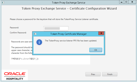 This image shows Token Proxy Service Listener certificate.