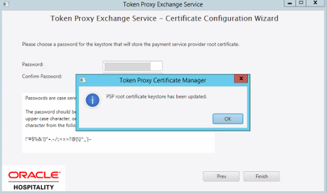 This image shows PSP root certificate keystore has been updated.