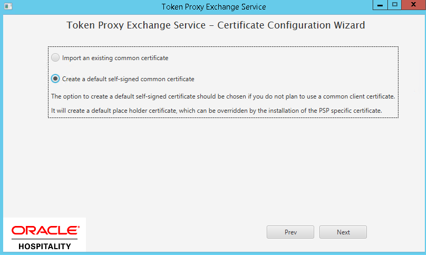 This image shows how to create a default self-signed common certificate