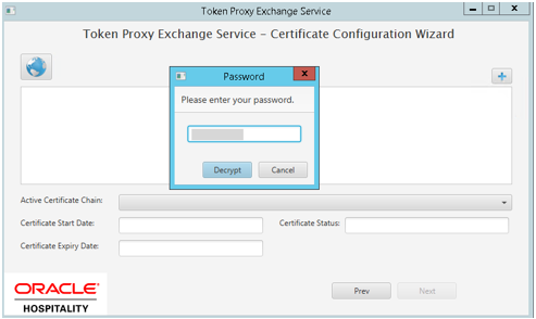 This image prompts to provide the password for the certificate you have selected.