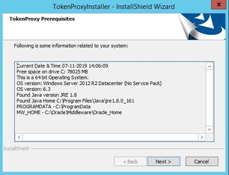 This image shows prerequisites for the Token Proxy installation.