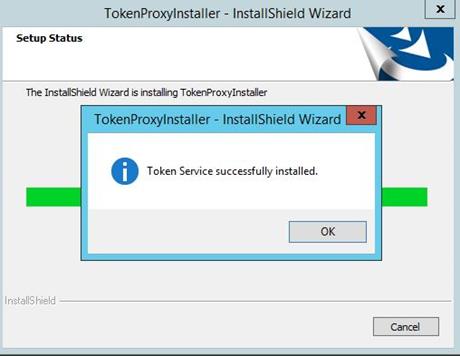 This image shows token proxy service successfully installation status.