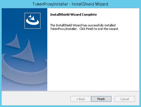 This image shows token proxy service installation completion screen.