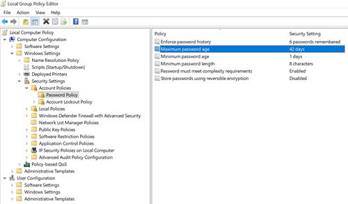 This image shows Local group policy editor.
