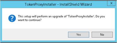 This image shows Token proxy install wizard screen.