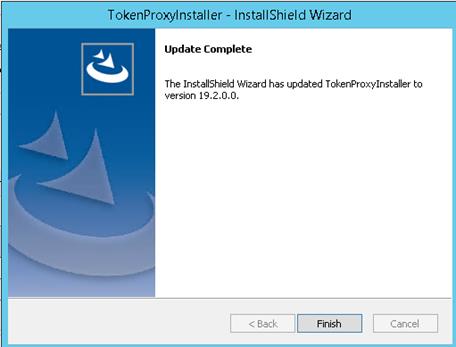 This image shows Token proxy installation completion screen.