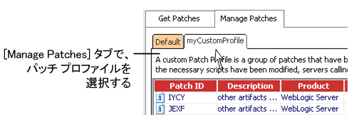 [Manage Patches] タブでパッチ プロファイルを選択