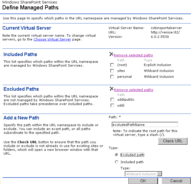 SharePoint̊ǗΏۃpX̒`̐}
