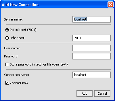 [Add New Connection] ダイアログ ボックス