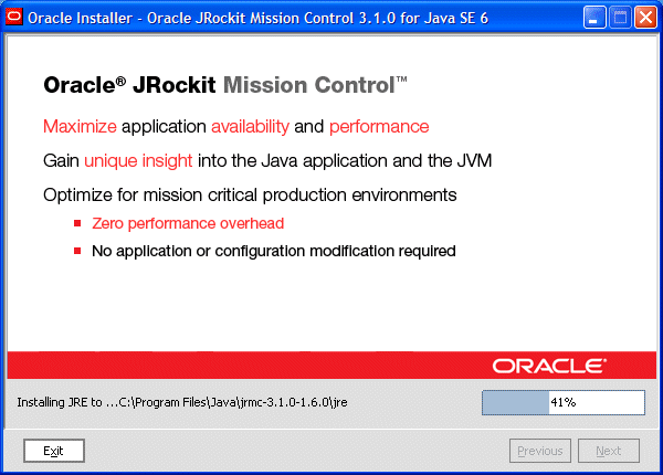 [Oracle Installer] ウィンドウとプログレス バー