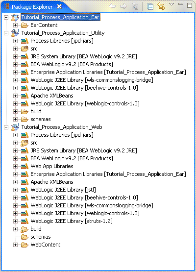 サンプルのパッケージ・エクスプローラー