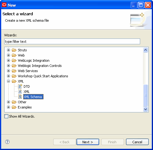 ウィザードの選択