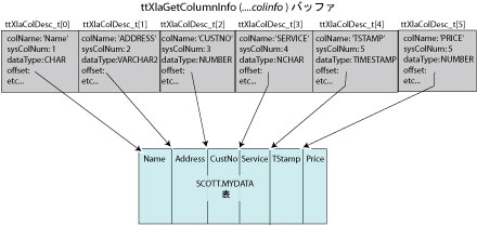 ttXlaGetColumnInfoɂĕԂttXlaColDesc_t\