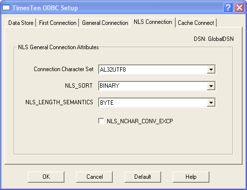 GlobalDSN̐ڑLN^EZbg̐ݒ