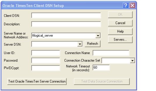 Oracle TimesTen Client DSN Setup