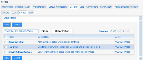 WLOC セキュリティの管理