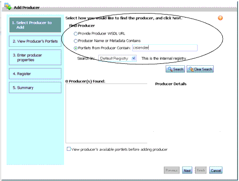 Locating Portlets Deployed on Producers