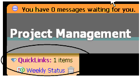 Items Appear in QuickLinks