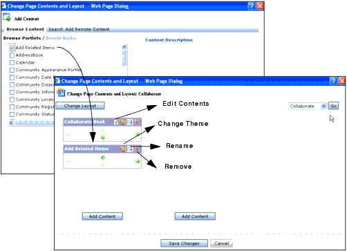 Adding Content, such as the Related Items Portlet to a Page