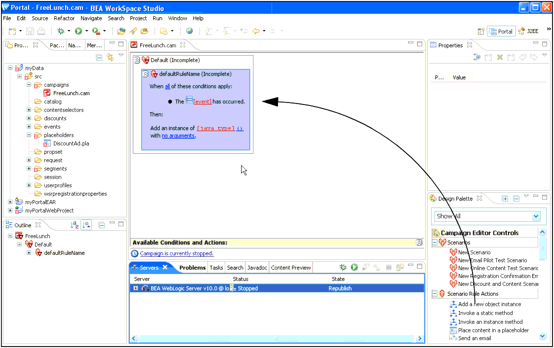 Drag the Action to Your Scenario's Rule