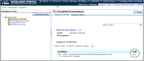Click Edit to Change the User Segment Property