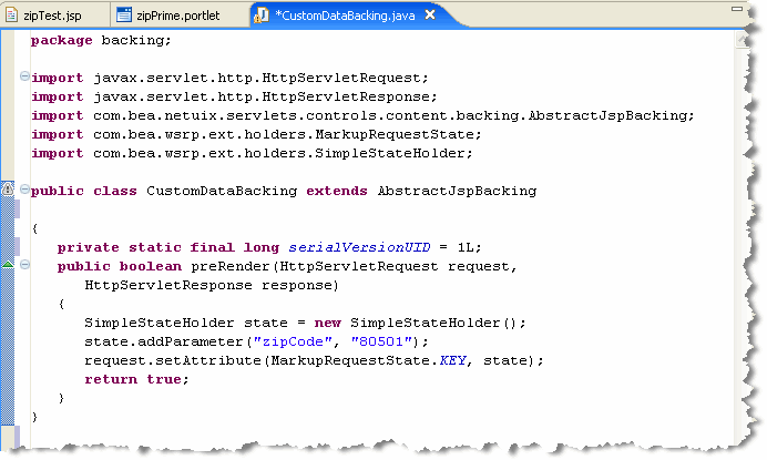 エディタに表示される CustomDataBacking.java 