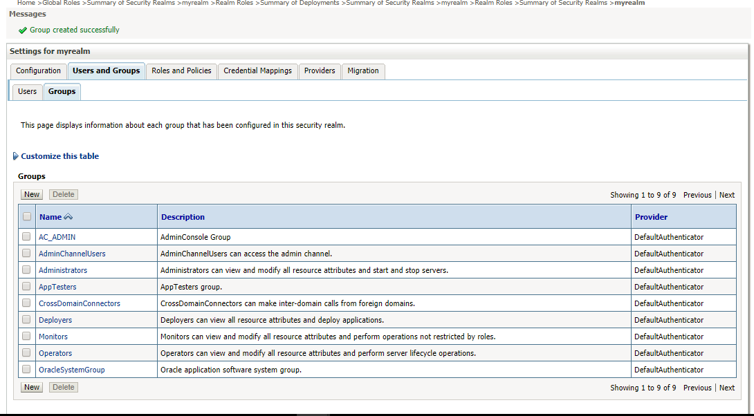 Group created successfully