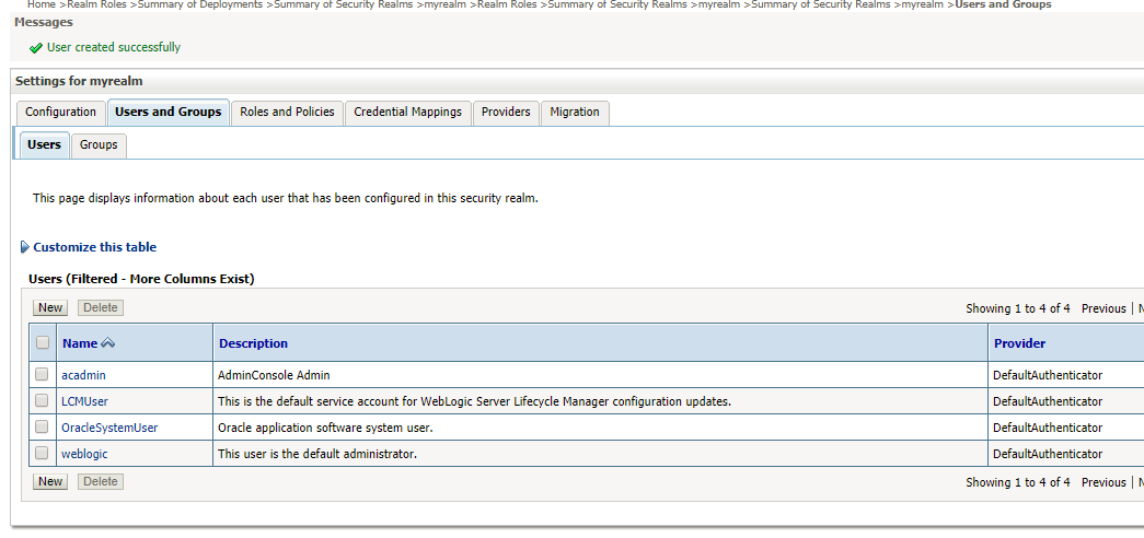 User created successfully